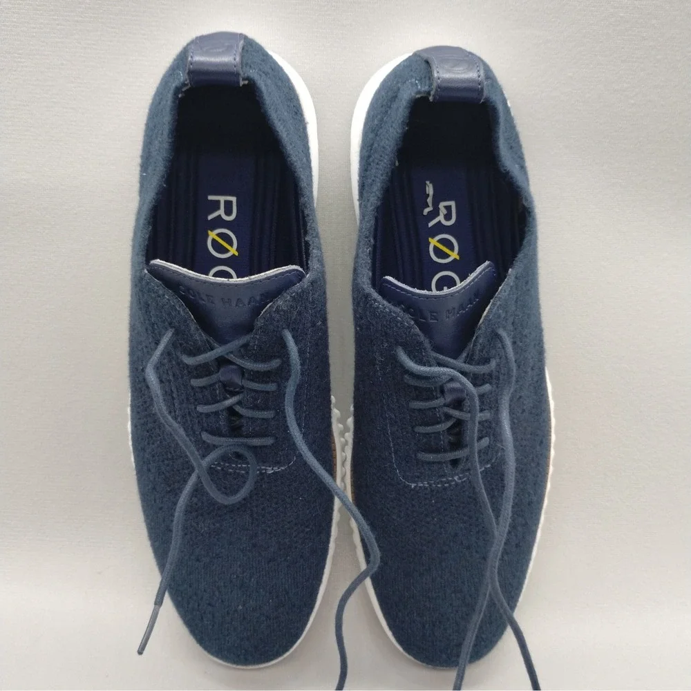 Cole Haan 2.Zerogrand Stitchlite Wingtip‎ Oxfords Mens Size 11 M Blue Dress Shoe